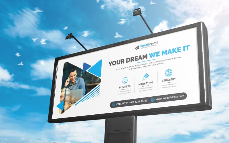 Professional Creative Corporate Billboard Banner Template Ads Design for Advertising Corporate Identity
