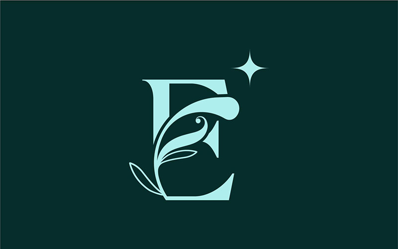 Stylish Floral Beauty Logo Royal Logo E Logo Template