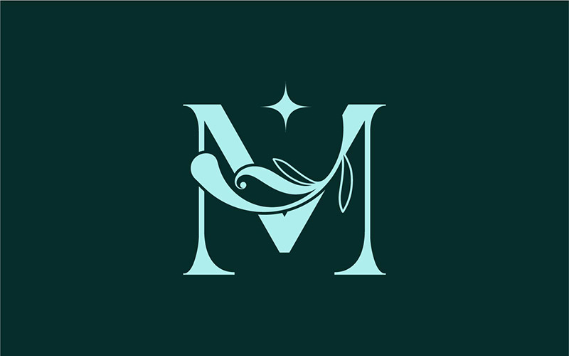 Stylish Floral Beauty Logo Royal Logo M Logo Template
