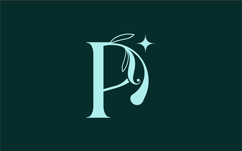 Stylish Floral Beauty Logo Royal Logo P Logo Template