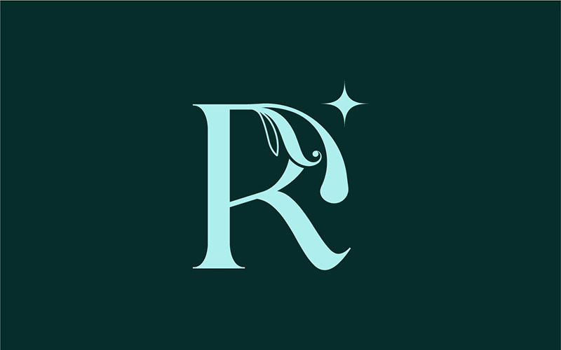 Stylish Floral Beauty Logo Royal Logo R Logo Template