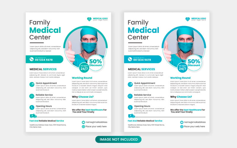 Vector Medical flayer Design Template Healthcare and Medical pharmacy flyer Illustration