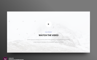 Video Section Hero Header Landing Page Adobe XD Template Vol 061