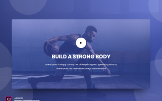 Video Section Hero Header Landing Page Adobe XD Template Vol 063