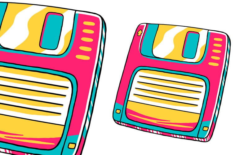 Floppy Disk (90's Vibe) Vector Illustration Vector Graphic