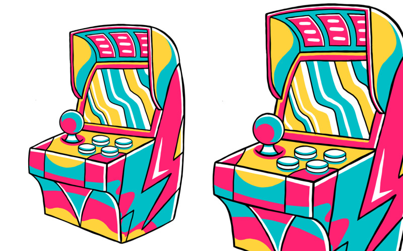 Game Arcade Machine (90's Vibe) Vector Illustration Vector Graphic