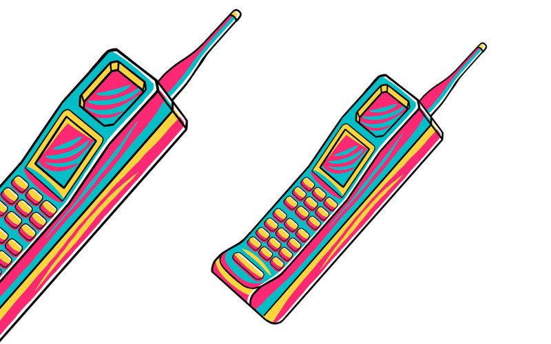 Handphone (90's Vibe) Vector Illustration Vector Graphic
