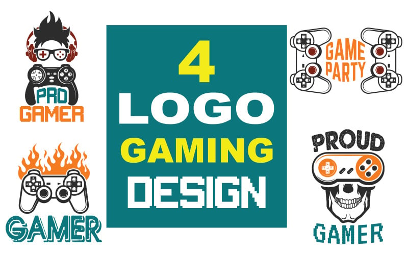 4 LOGO GAMING DESIGN Templates Logo Template