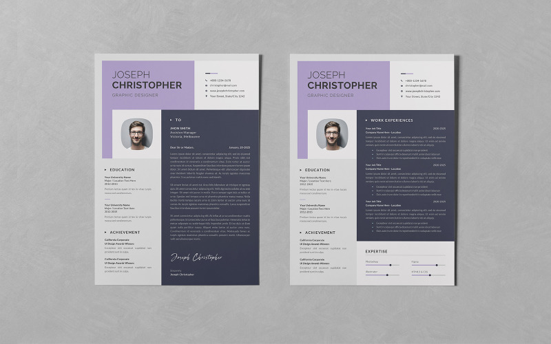 Resume/CV PSD Design Templates Vol 143 Resume Template