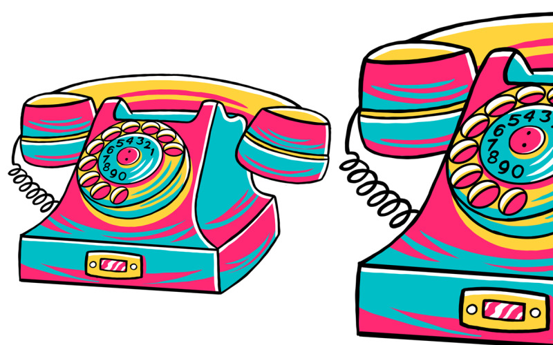 Telephone (90's Vibe) Vector Illustration Vector Graphic