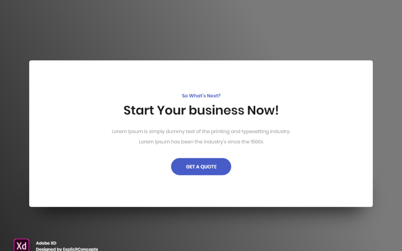 Call To Action Hero Header Landing Page Adobe XD Template Vol 079 UI Element