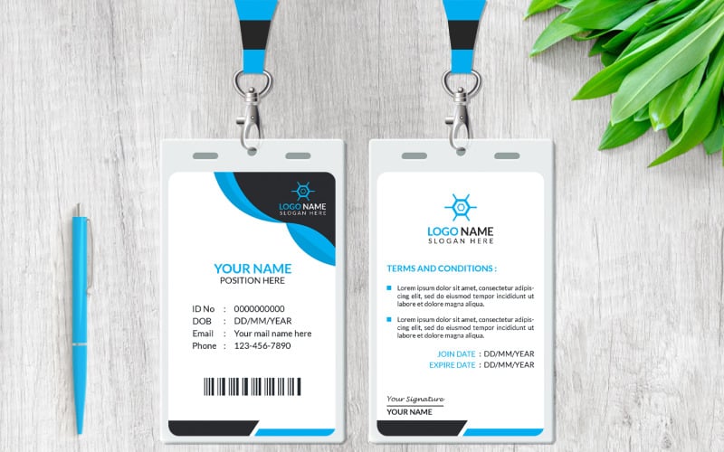 Modern ID Card Design Template For Company Corporate Identity