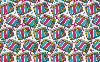 Television (90's Vibe) Seamless Pattern Vector