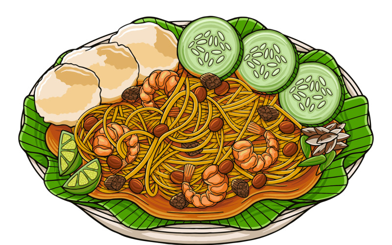Mie Aceh from Aceh, Indonesia Vector Graphic
