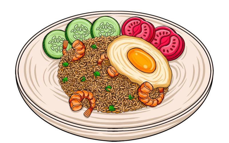 Nasi Goreng from Indonesia Vector Graphic