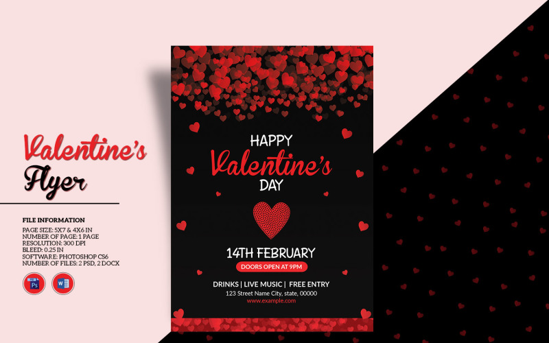 Printable Valentines Day Party Invitation Flyer Corporate Identity