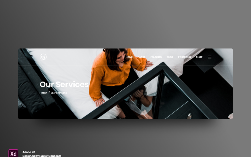 Section Title Hero Header Landing Page Adobe XD Template Vol 086 UI Element