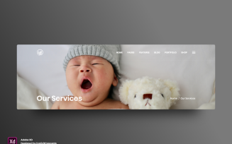 Section Title Hero Header Landing Page Adobe XD Template Vol 089