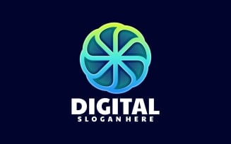 Abstract Digital Line Art Logo