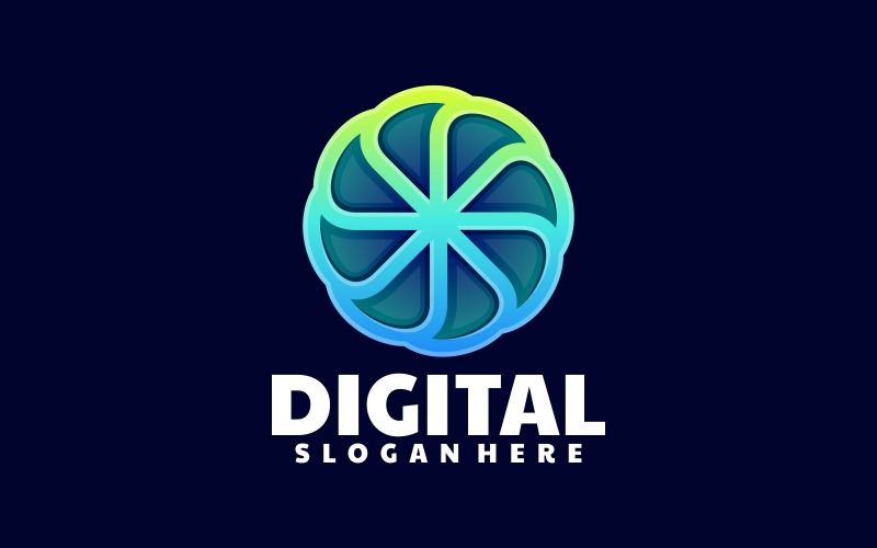 Abstract Digital Line Art Logo Logo Template