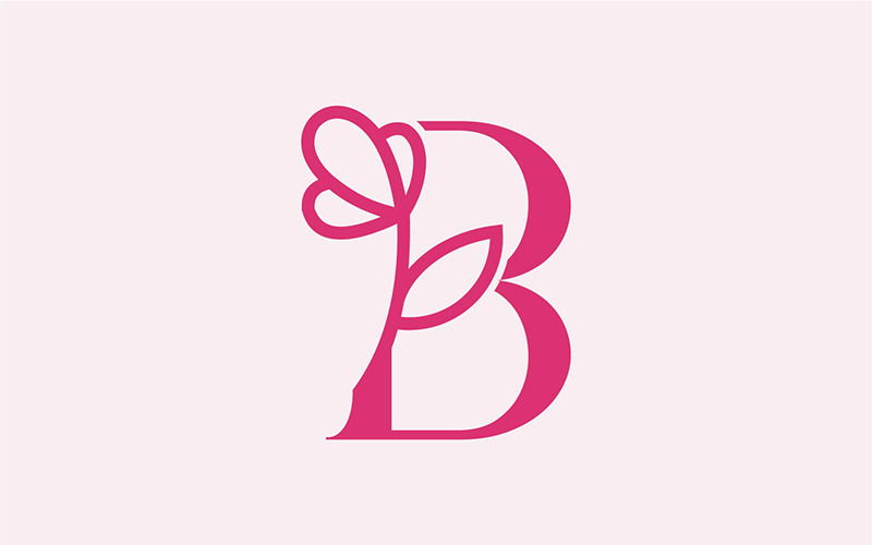 Beautiful Fashion Beauty Logo Letter B Logo Template
