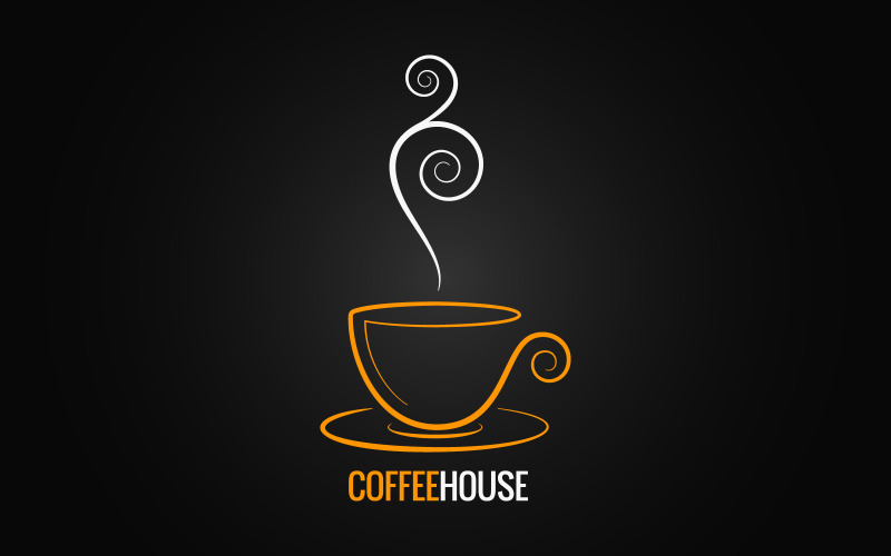 coffee cup ornate design background Logo Template