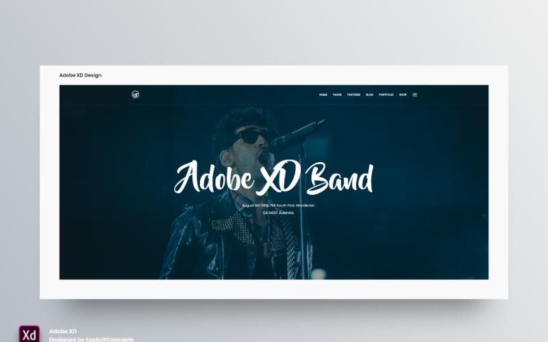 Hero Header Landing Page Adobe XD Template Vol 110 UI Element