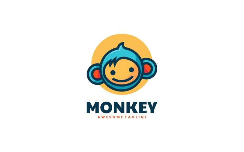 Monkey Simple Mascot Logo 2 Logo Template