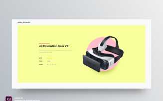 VR Product Hero Header Landing Page Adobe XD Template Vol 115