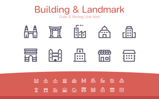 Building & Landmark Cute Line icon