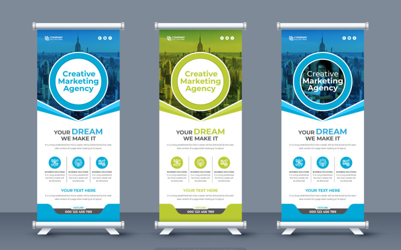 Business promotion roll up banner vector design Corporate Identity
