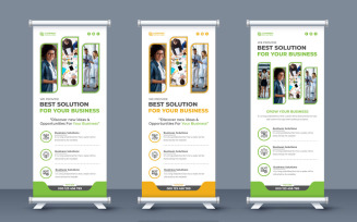 Business promotion roll up banner vector