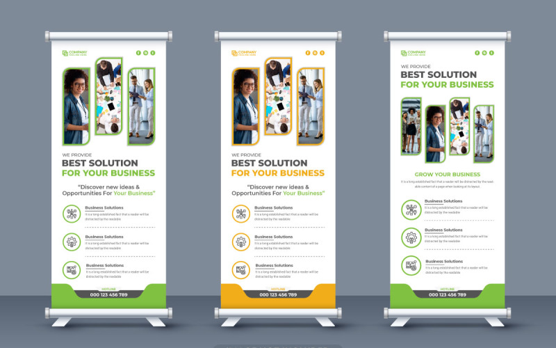 Business promotion roll up banner vector Corporate Identity