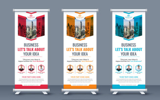 Business roll up banner template vector