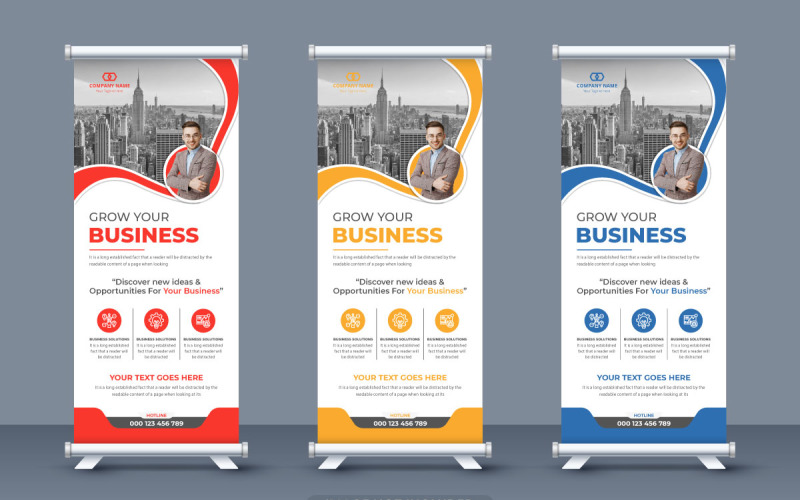 Company promotion roll up banner vector Corporate Identity