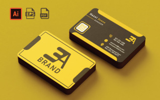 Creative Yellow and Brown Business Card – Modern & Professional Business Card Design