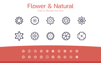 Flower & Natural Cute Line icon