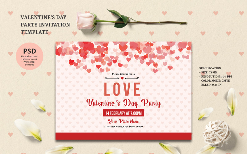Valentines Party Invitation Flyer Corporate Identity