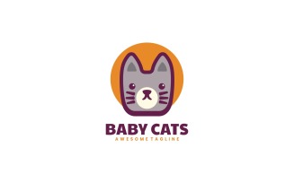 Baby cat Simple Mascot Logo