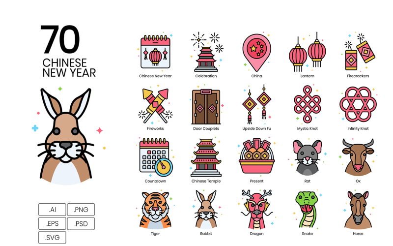 Chinese Lunar New Year - Vivid Series Icon Set
