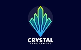 Crystal Line Art Gradient Logo