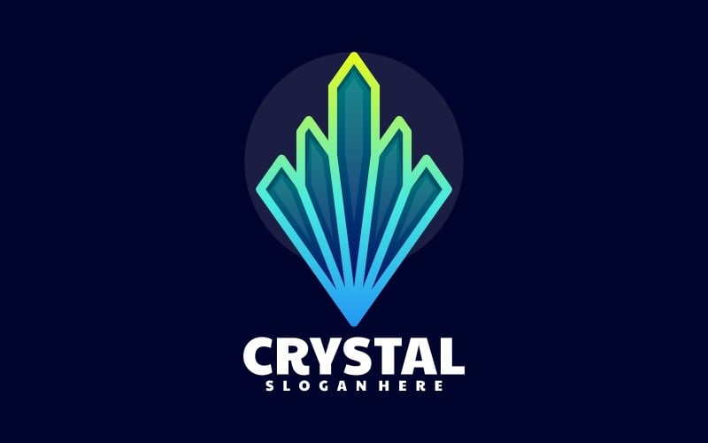 Crystal Line Art Gradient Logo Logo Template