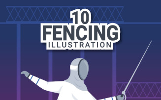 10 Fencing Player Sport Illustration
