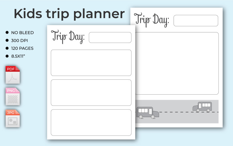 Kids’ Trip Journal Log Book Printable Planner