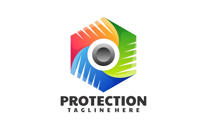 Protection Gradient Colorful Logo Logo Template