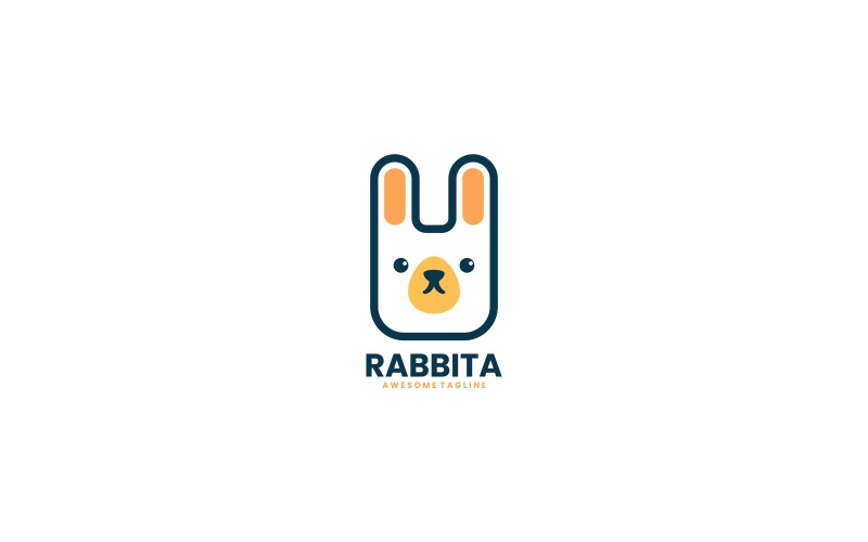 Rabbit Simple Mascot Logo 3 Logo Template