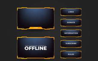 Online game screen panel template vector