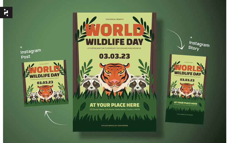 World Wildlife Day Flyer Template Corporate Identity