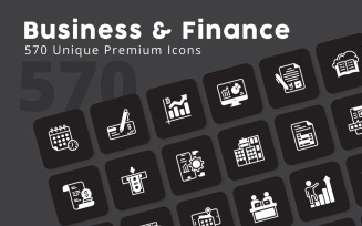 Business and Finance Unique Glyph Icons