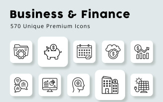 Business and Finance Unique Outline Icons